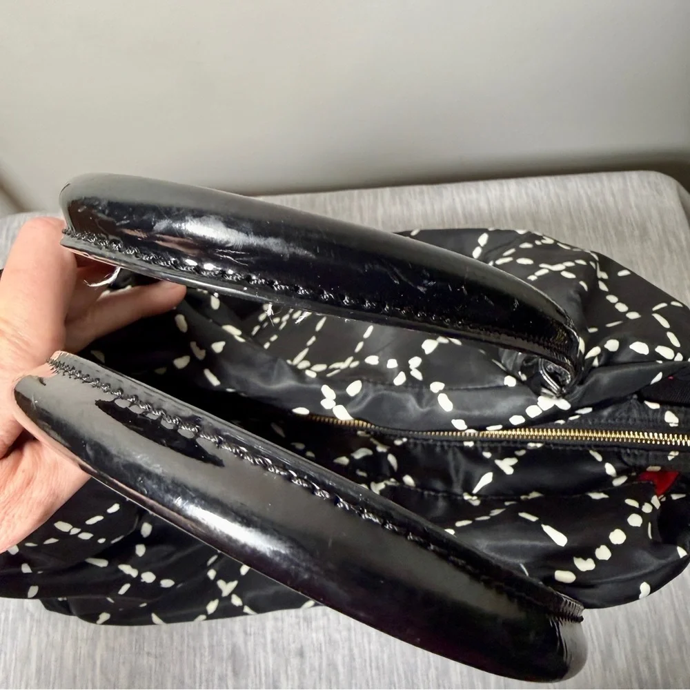Kate Spade “Sew Be It” Stevie Bag | Black White Crosshatch